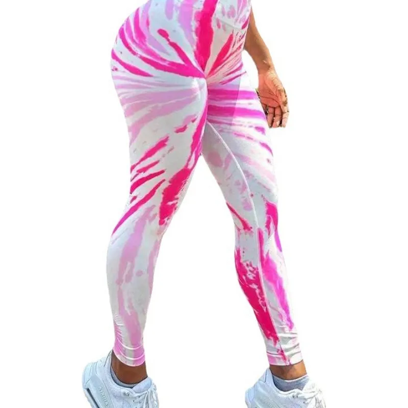 Seamless Tie Dye Leggings Women Sports High Waist Tights Gym Running Cycling Sexy Hip Liftting Yoga Fitness Leggings