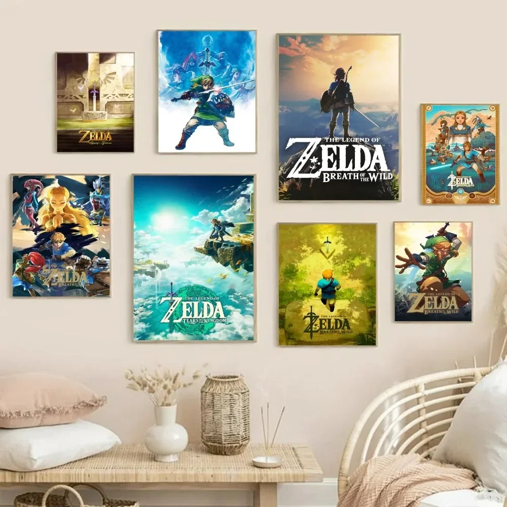 1pc Hot Game The Legend Of Zeldas Poster Stickers Art Wall Murals Decor Game Room Decor Gifts Kawaii HD Painting Cat Cars