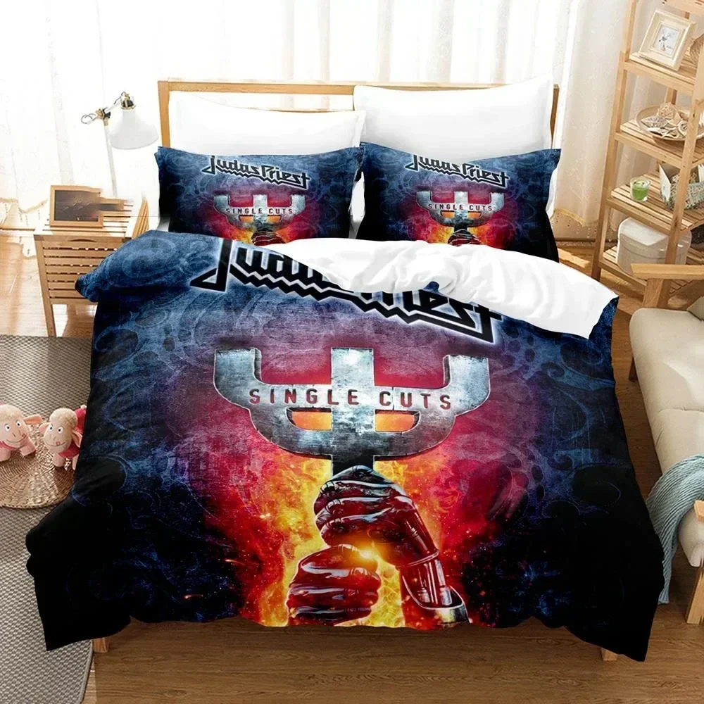 

New 3D Print Judas Priest Bedding Set 3D Printed Suitable for Bedroom Duvet Cover Set With Pillowcases Kids Home Textile
