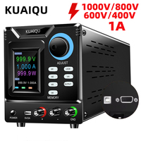 KUAIQU High Voltage 1000V 1A Bench Lab Power Supply, 400v 600v 800v 1A Adjustable Regulated Power Supply, With RS232/USB Remote