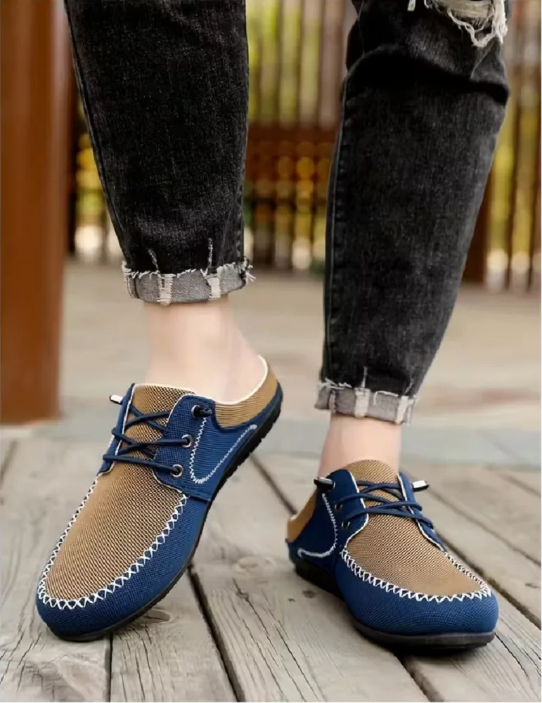 Lässige, atmungsaktive Mesh-Slip-On-Herrenschuhe ohne Absatz, Slip-On-Clogs, leichte, vielseitige Sommersandalen für den Außenbereich, bequeme Freizeit-Pantoletten mit weicher Sohle – Detail 6