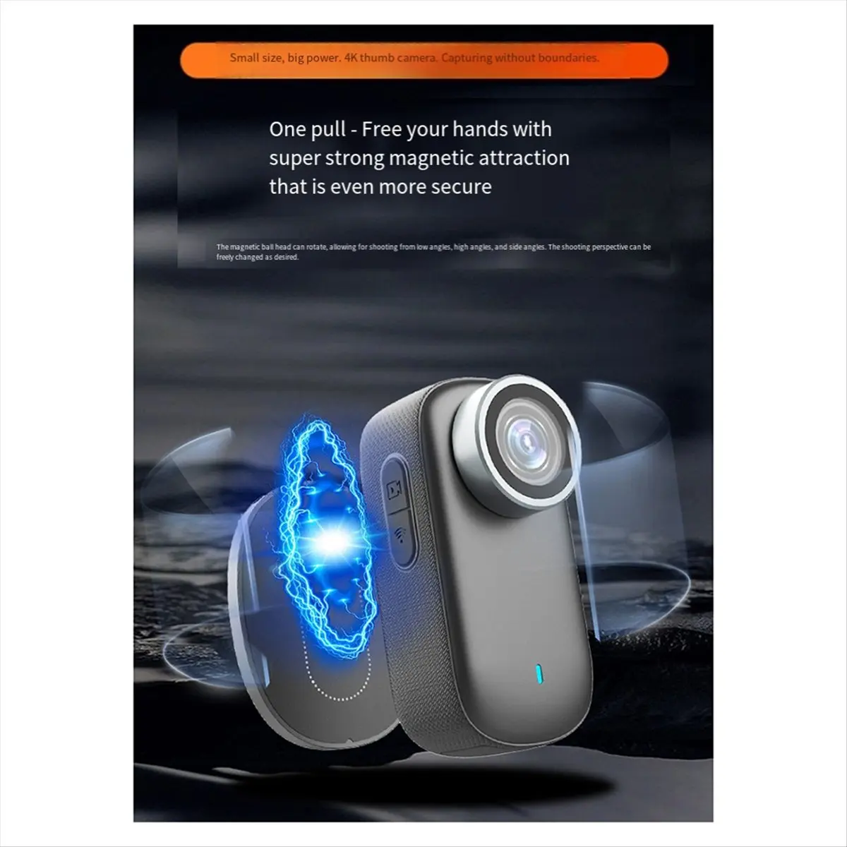 《Factory Direct》WiFi 4K Mini Thumb Camera Outdoor Sports Pet Monitoring Wide-Angle Lens for Bicycles Motorcycles-Helmet Cat Dog