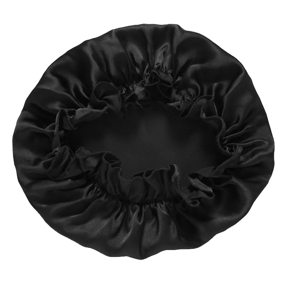 1Pcs Women Silk Sleep Bonnet Elastic Hair Sleeping Cap Hair Care Night Cover Reduce Friction Brighten Shine