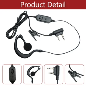 Baofeng-PTT Mic Headphone, Walkie Talkie Earpiece, fone de ouvido para UV-5R, BF-888S, UV 13, 17, 21 Pro, 5RH, CB, rádio bidirecional 10 principais vendas fonia capacete baofeng - №8