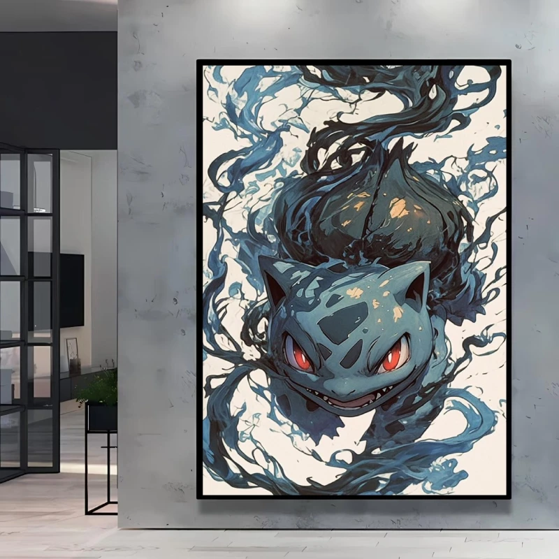 Pokemon Aquarell-Dekorationsgemälde Pikachu Gengar Einzigartige Kunst für Schlafzimmer Wohnzimmer Geheimnisvolle Dekoration für Anime-Liebhaber – Detail 12