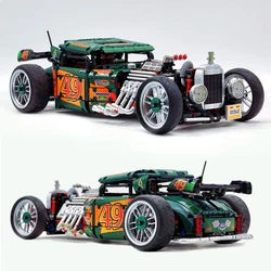 Technical Classic Control Vintage Car Building Blocks APP Control Cyberpunk Vehicle Bricks Model Toys For Kids Birthday Gift MOC