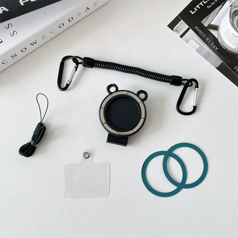 Magnetic Belt Clip Holder Mobile Phone Holder Backpack Clip Metal Hook Spring Rope