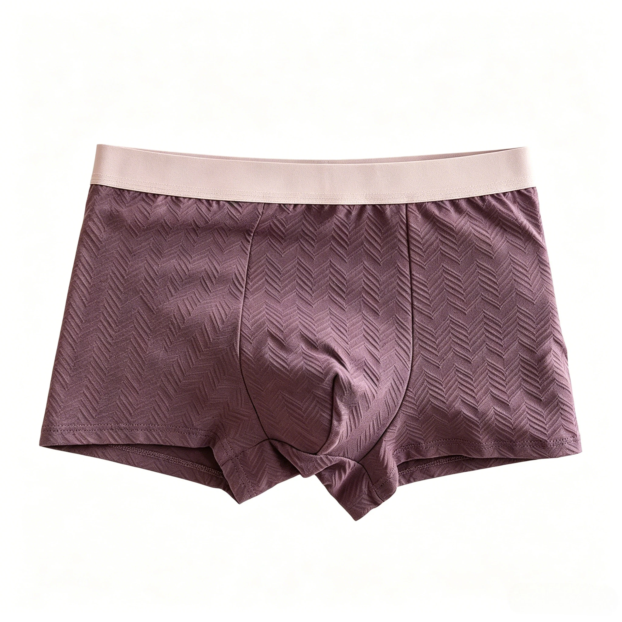 Combed Cotton Boxer Briefs for Men Jacquard Pattern Breathable Antibacterial Underwear with Elastic Waistband