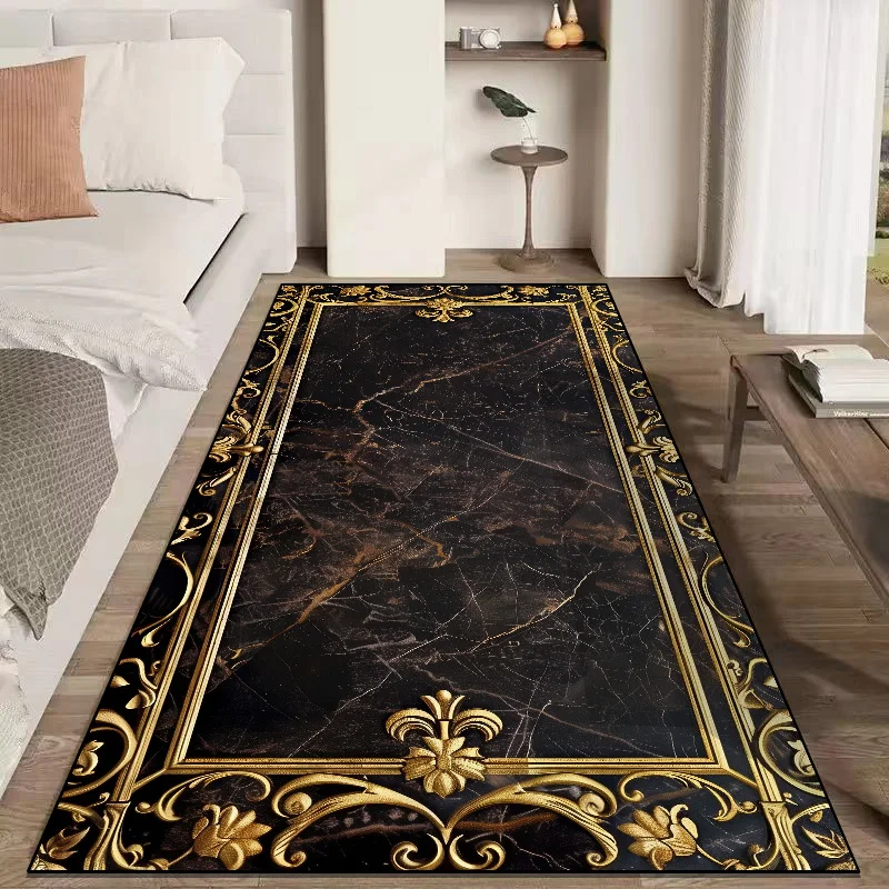 Retro European Style Soft Carpets Bedroom Bedside Decoration Rug Anti-slip Living Room Hallway Floor Mat Home Entrance Door Mats