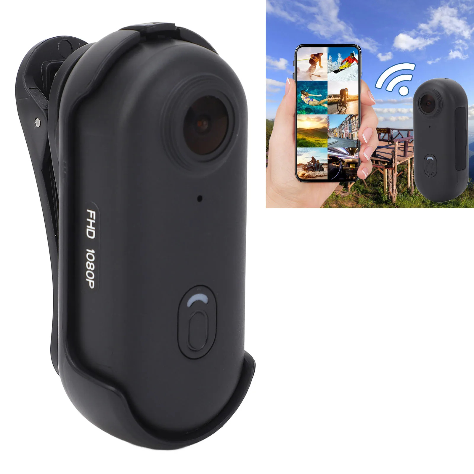 

Travel Camera Water Proof 4032x3024 Photo 800mAh Battery 1080P Video Resolution Thumb Sports Camera for Pet and Life Recording