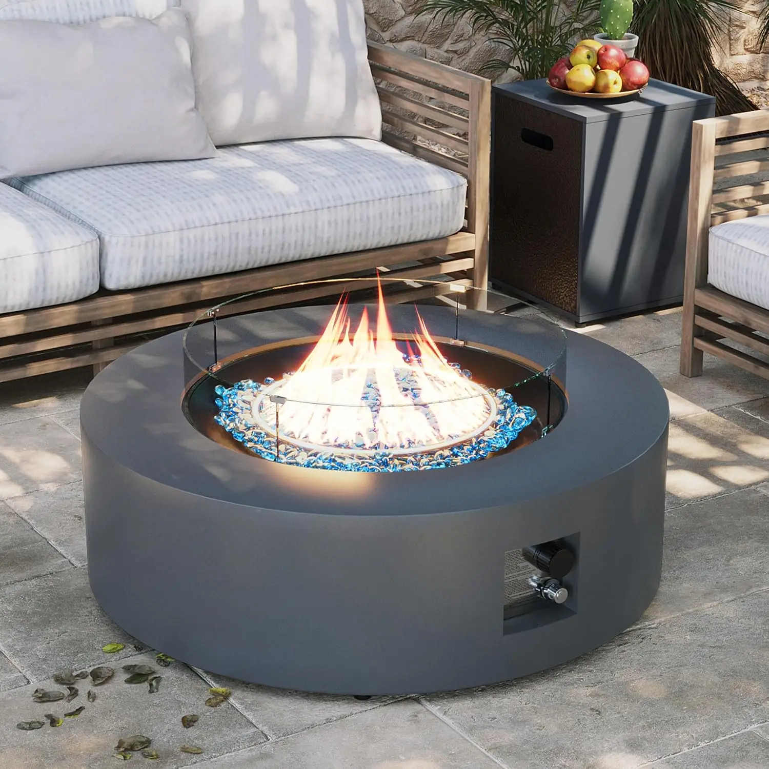 hanover steel umbrella patio heater SUNHEAT Portable Propane with Drink Table, Golden Hammered Add some style and much needed warmth to your outdoor space with this economic and safe patio heater from SUNHEAT. Hanover Ft Patio Heater Hanover