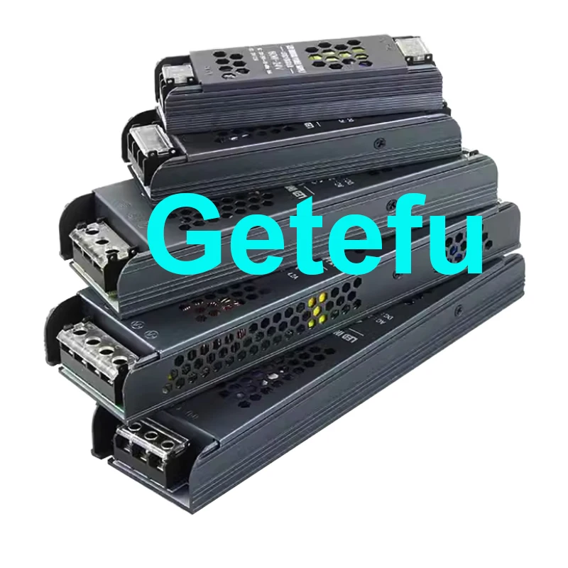 Ultra dünne LED-Strom versorgung DC 12V 24V Licht transformatoren 60W 200W 300W 400W W AC170-265V wandler Treiber für Streifen – Detail 5