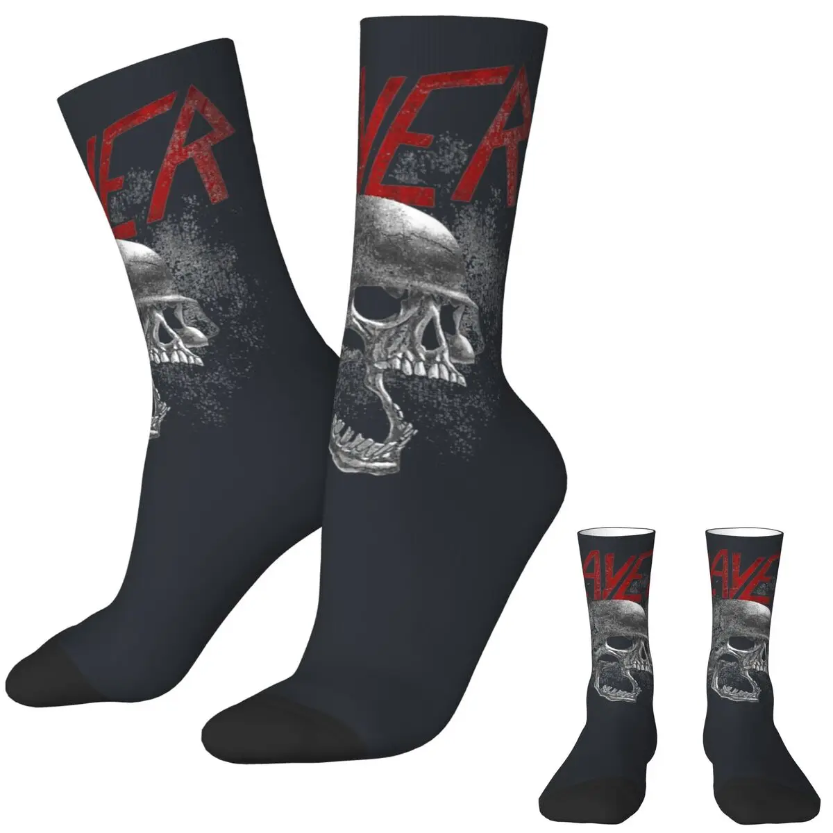 

Slayer Socks Winter War Skull Helmet Stockings Fashion Women Men Breathable Socks Custom Running Anti Slip Socks