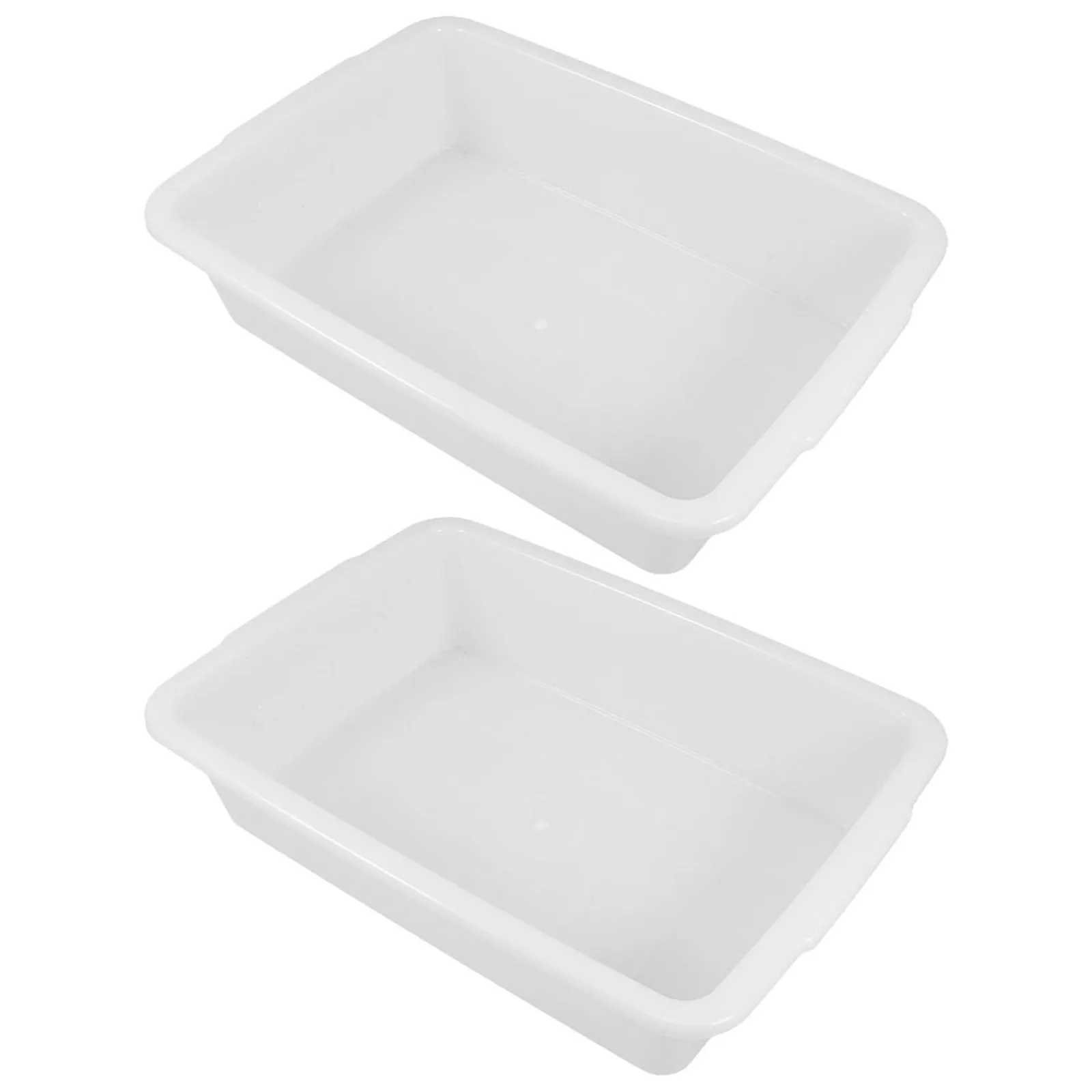 2Pcs Chemical Tray White Plastic Rectangular Laboratory Sample Tray Elevated Edge Leakproof Reagent Storage for Science Lab