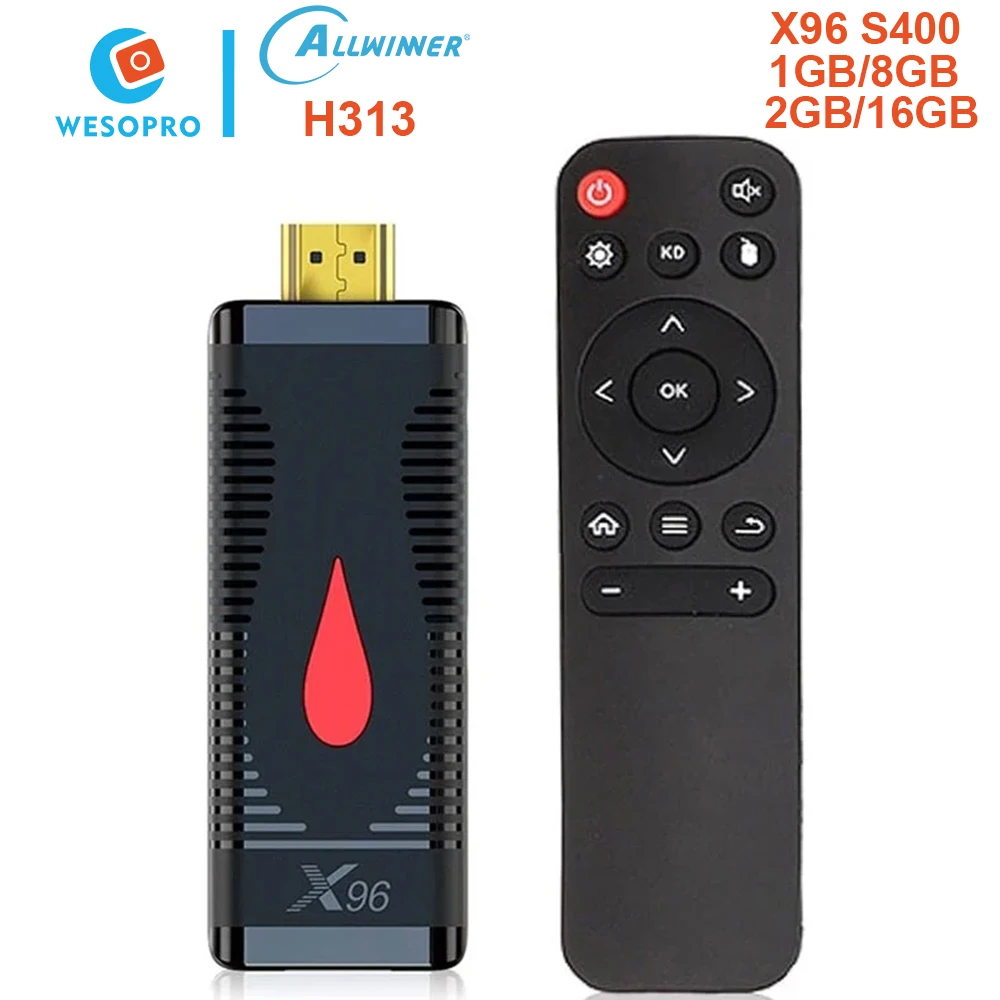 

Android 10 TV Stick X96 S400 Allwinner H313 четырехъядерный 1 ГБ/2 ГБ ОЗУ 8 ГБ/16 Гб ПЗУ 4K 30fps H.265 2,4G Wifi