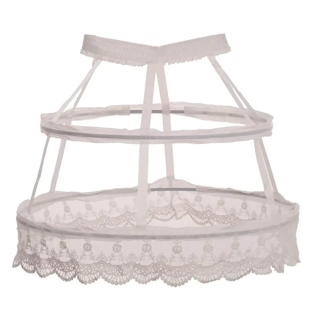 Jupon Crinoline Blanc à 2 Cerceaux pour Costume, Jupe, Sous-Jupe