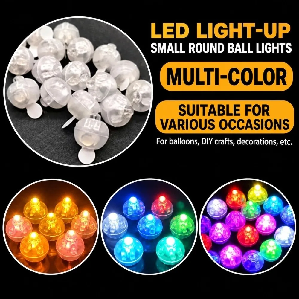 50Pcs New LED Flashing Balloon Light Mini Battery Powered Colorful Balloon Lamp Round Christmas Decoration Light Birthday Party view 3