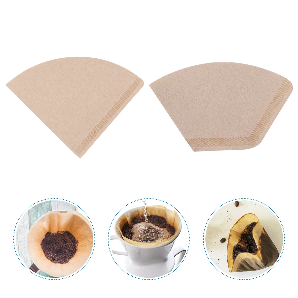 

200pcs Coffee Filter Paper U101 Cone Shaped Fine Filtration Disposable Eco Friendly Biodegradable Kitchen Bar