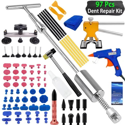 Herramientas de reparación de abolladuras sin pintura para carrocería de coche, Kit de reparación de abolladuras, extractor de abolladuras de granizo automático, pestañas extractoras de pegamento, herramientas de eliminación para taller de automóviles