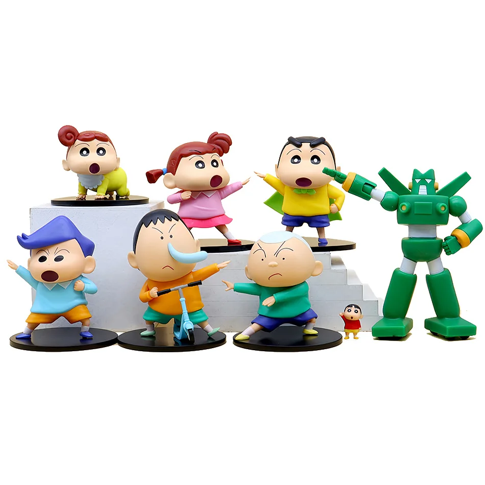 โมเดลฟิกเกอร์ชินจัง 8 ชิ้น ชุดกองทัพป้องกันเมืองคาซุคาเบะ น่ารักๆ โนฮาระ ชินโนะสุเกะ ฮิมาวาริ ของตกแต่งโต๊ะทำงาน การ์ตูน ของเล่น ของขวัญ