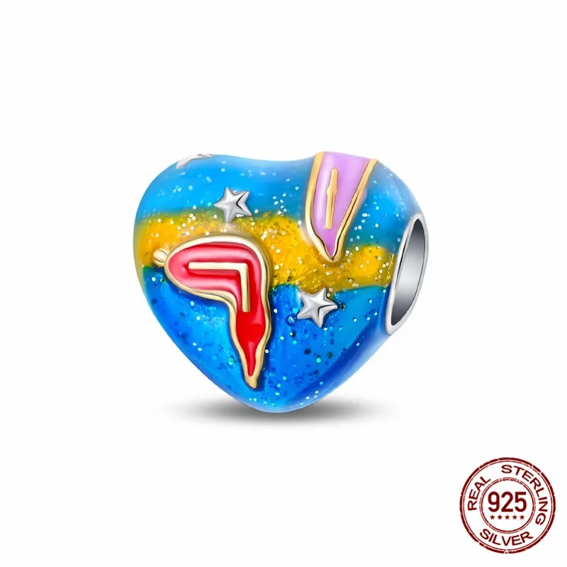 

925 Sterling Silver Beaded Zirconia Heart Pendant suitable for original bracelet designs DIY womens jewelry gifts