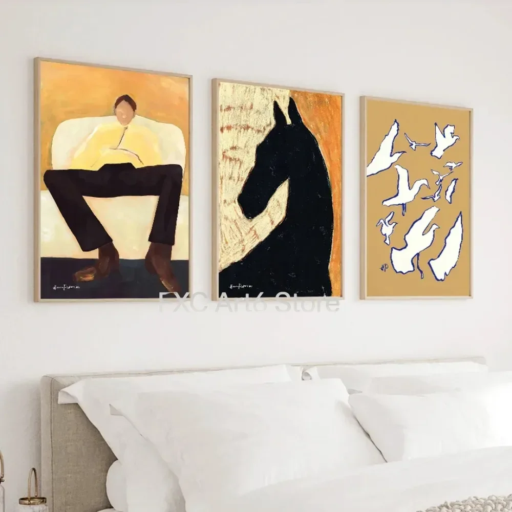 Frameless Abstract Gallery Decorative Wall Art Poster Horse Vintage Interior Prints Canvas Decoration  Figure Wall Picture Home