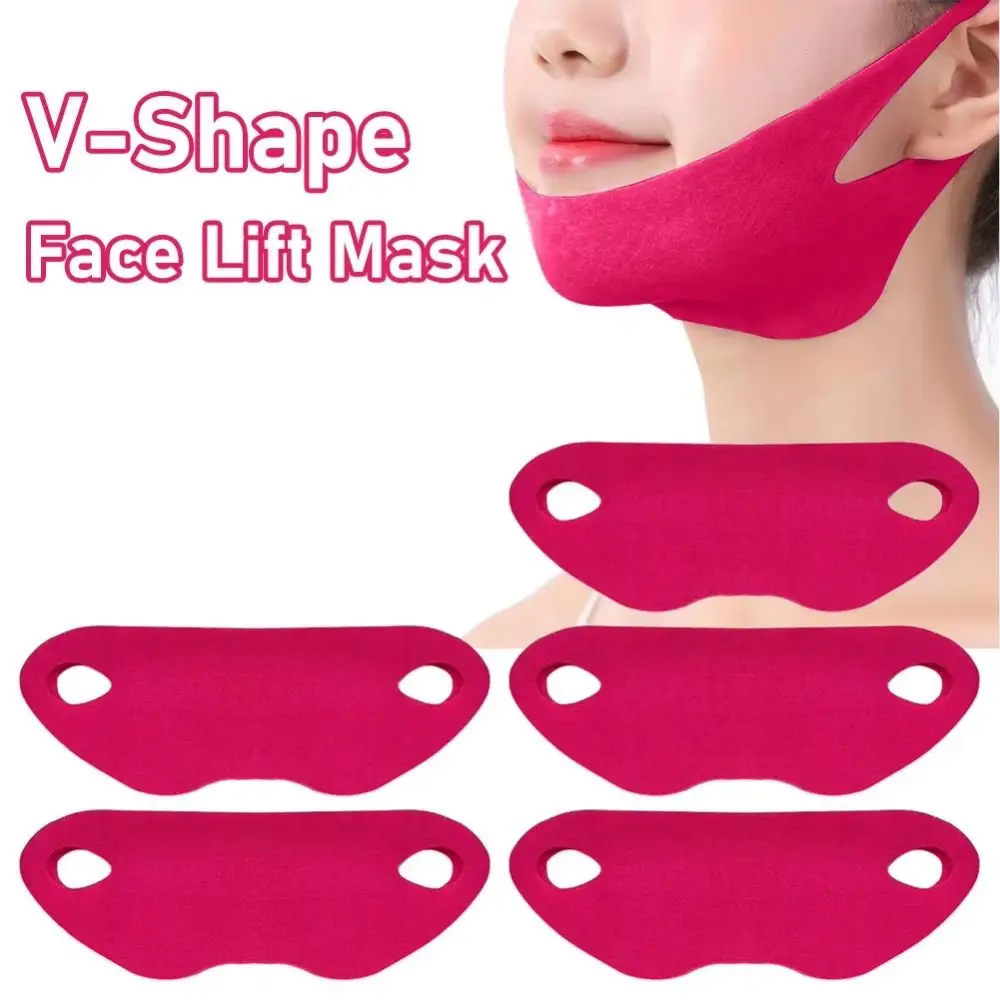 5 pz/pacco V Forma Maschera per il sollevamento del viso Gel morbido Strumento di bellezza Maschera per il lifting del viso Cura del viso Maschera per il viso sottile ipoallergenica