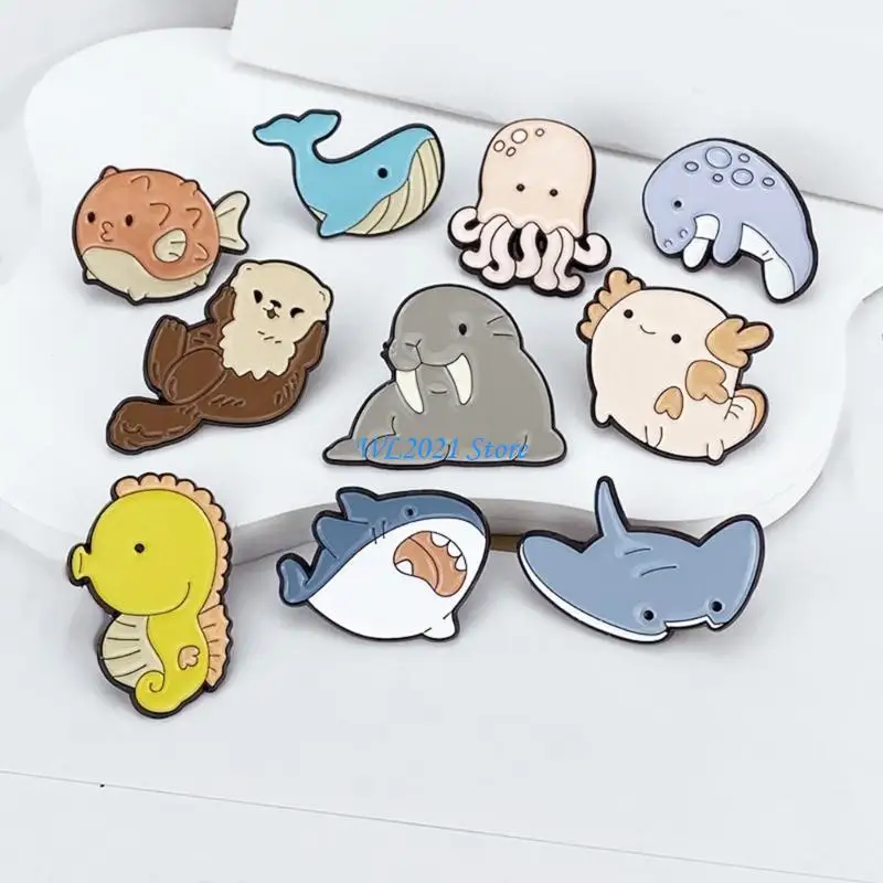 

G5GC Stylish Sea Inspired Brooches Colorful Sea Animal Accessory Animal Brooch for Trendsetters Enhancing Your Look