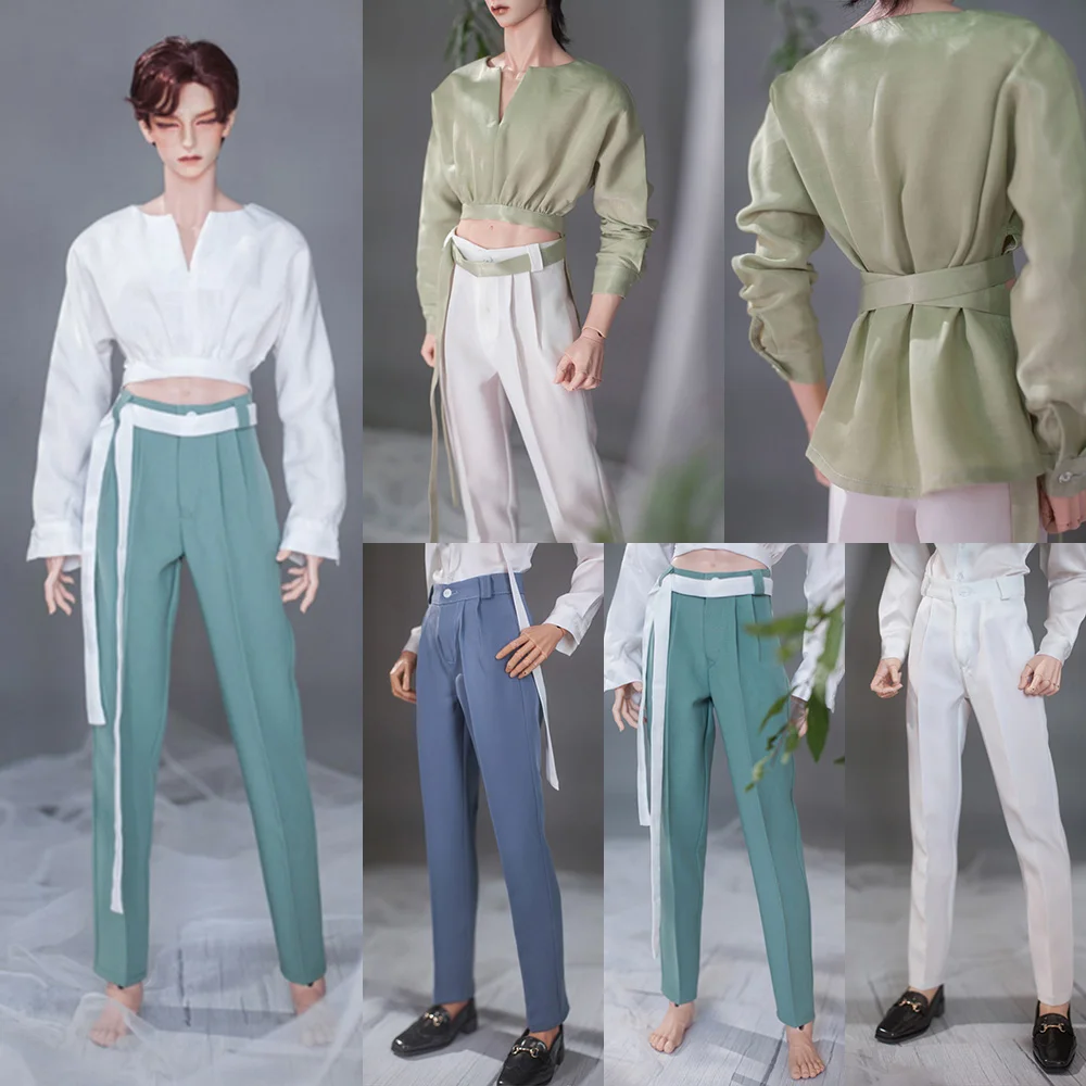 

Custom-made BJD Dolls SD17-Uncle Clothes Model Slim Irregular Lace-up Shirt Casual Harem Pants for soom ID75 YC76 ID72 EID