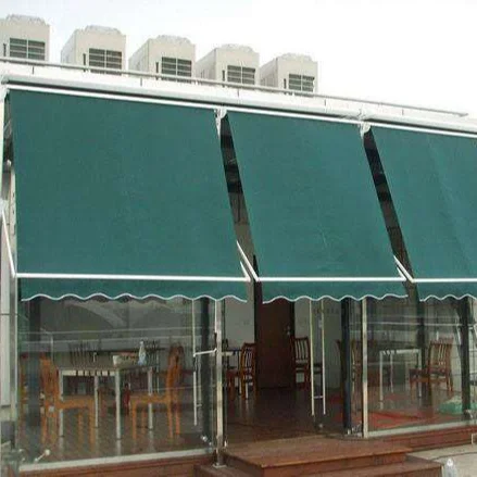 

full Cassette Retractable Folding Arm Awning Polycarbonate Awning PU coated