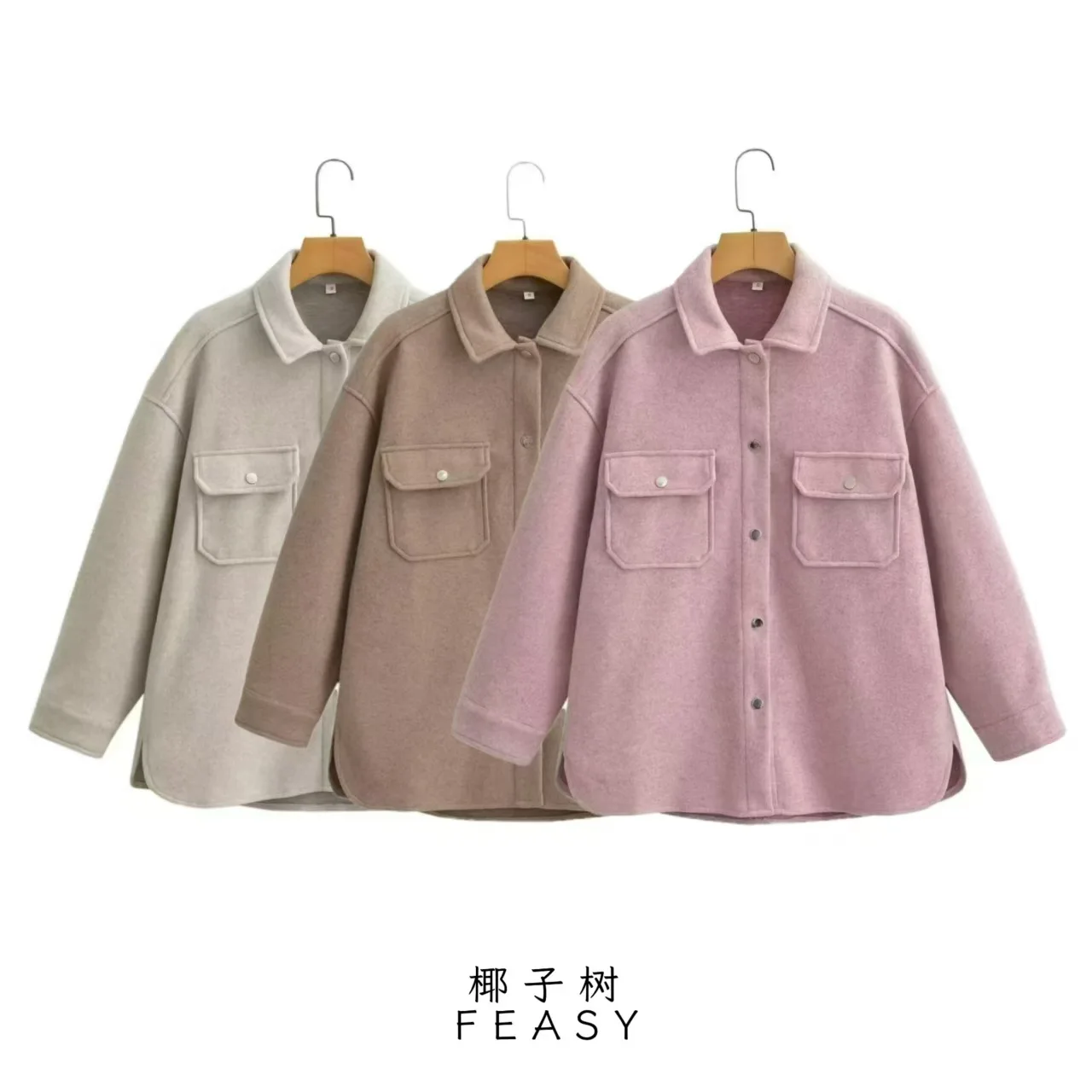 KIDCRKJ, abrigo informal de primavera para mujer, abrigo de lana holgado con cuello de solapa y un solo pecho para mujer, prendas de vestir elegantes con temperamento para mujer