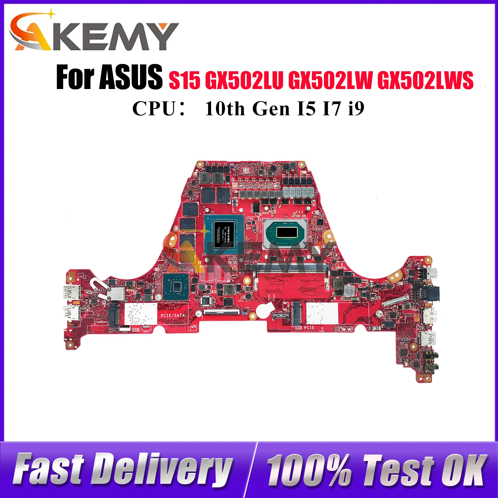 

GX502LXS Laptop Motherboard For ASUS ROG Zephyrus GX502LWS GX502L GX502LXS GX502LW GX502LV GX502LU S15 Mainboard W/ I5 I7 i9 CPU