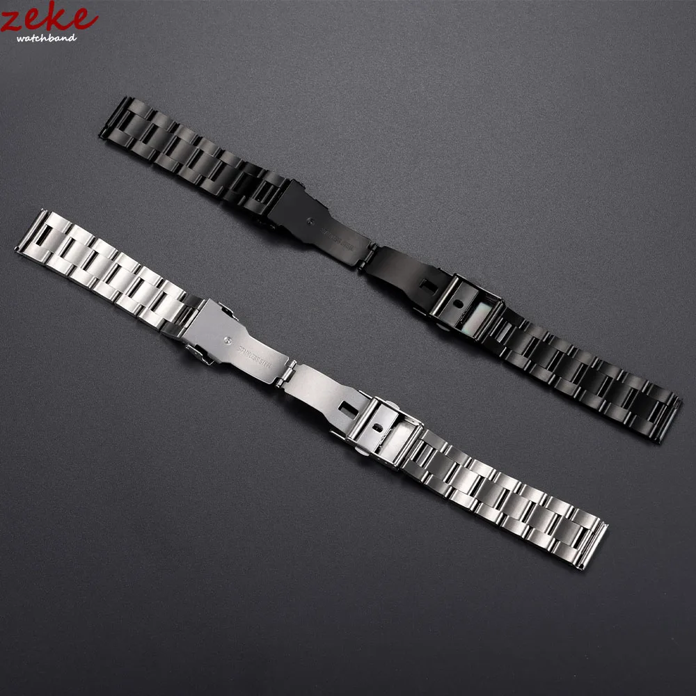 Massives Edelstahlarmband, doppelter Sicherheitsfaltschließe, Uhrenarmband, Tauchmetall-Austernarmband, 20, 22, 24, 26, 28 mm, Uhrenzubehör – Detail 4