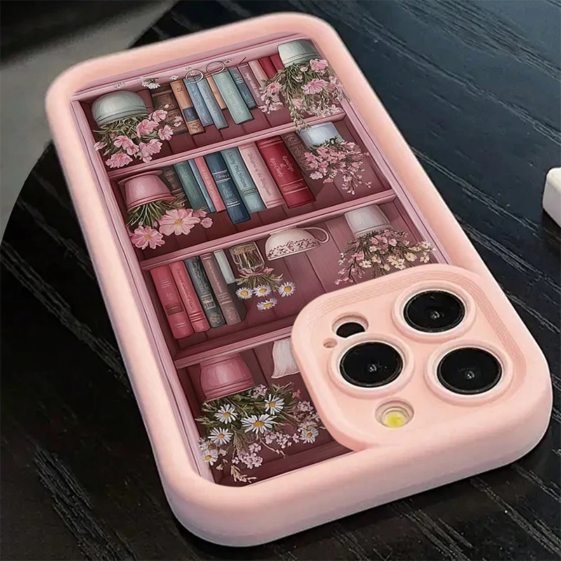 Pink Soft Shockproof Phone Case With Paintbook Design For iPhone 18 17 Pro Max Air 16 15 14 13 12 11 XS XR X 7 8 Plus 16E Cover
