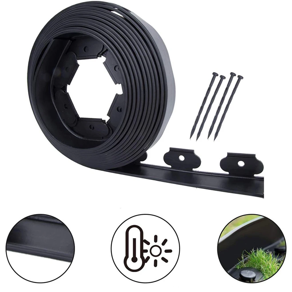 

Plastic Lawn Landscape Edging Kit 5M Replacement Trimmable Flexible Park Tree Yard Patio Landscaping Border Accessories