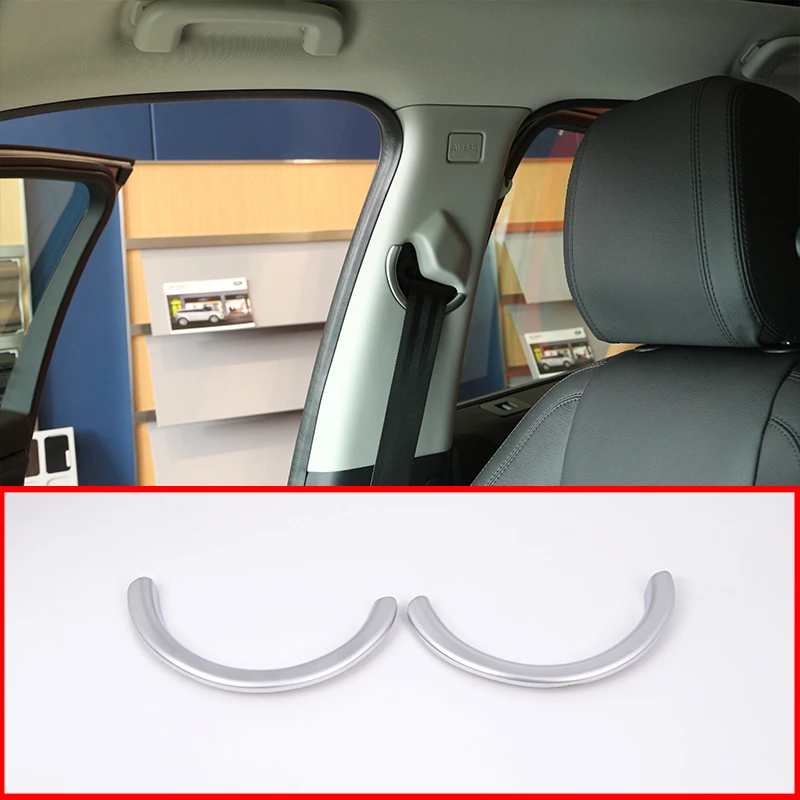 

For Land Rover Discovery Sport 2015-2021 ABS Silver Car Front Row Safety Seat Belt Cover Trim Sticker Car Accessories