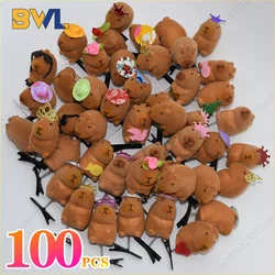 10-100PCS Kawaii Bow Tie Little 3D Capybara Hairpin Spring Clip Duckbill Clip Bangs Clips Side Clips Headwear Hair Accessories