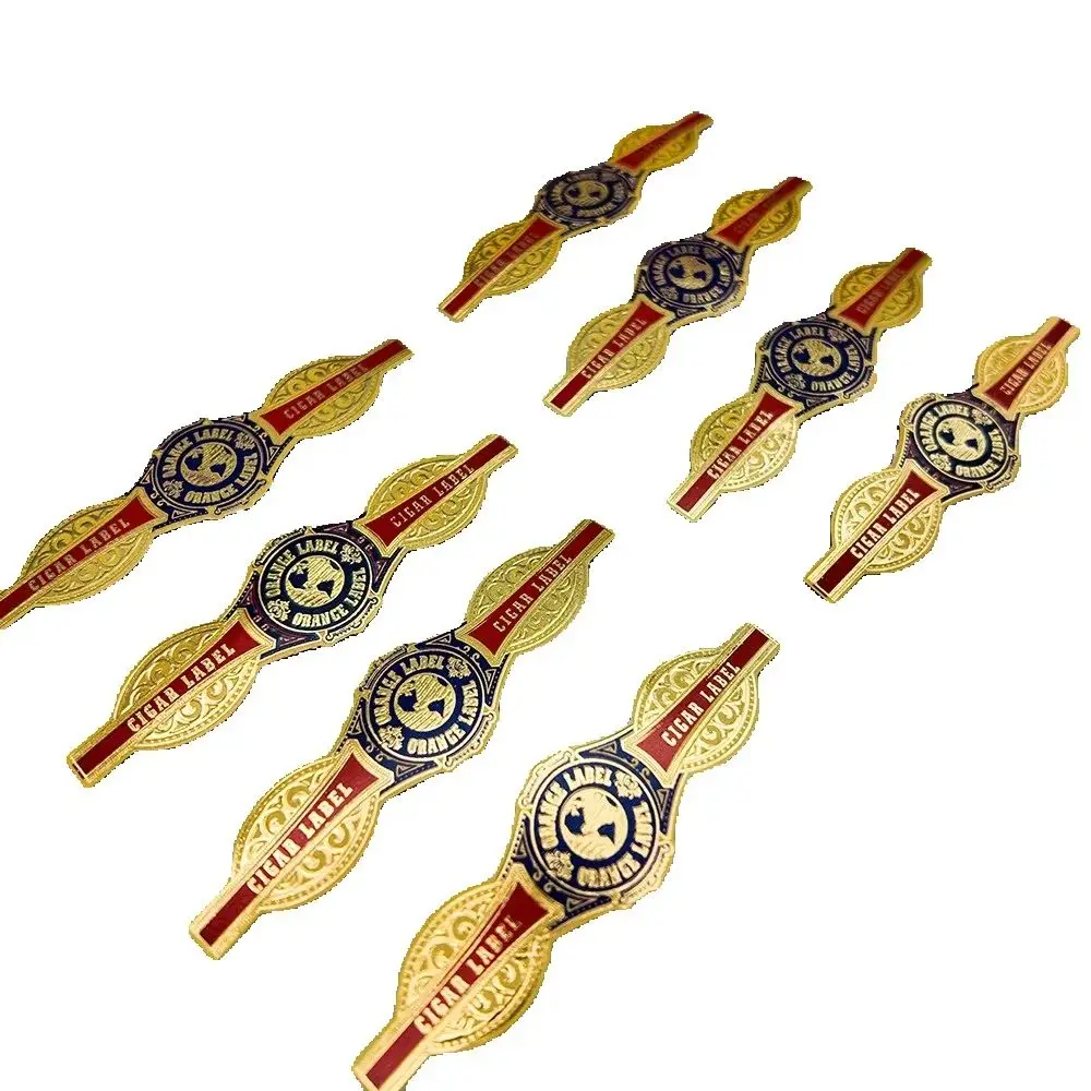 Custom High-Quality  Embossed Gold Foil Cigar Label｜Luxury Cigar Ring Sticker｜Premium Packaging