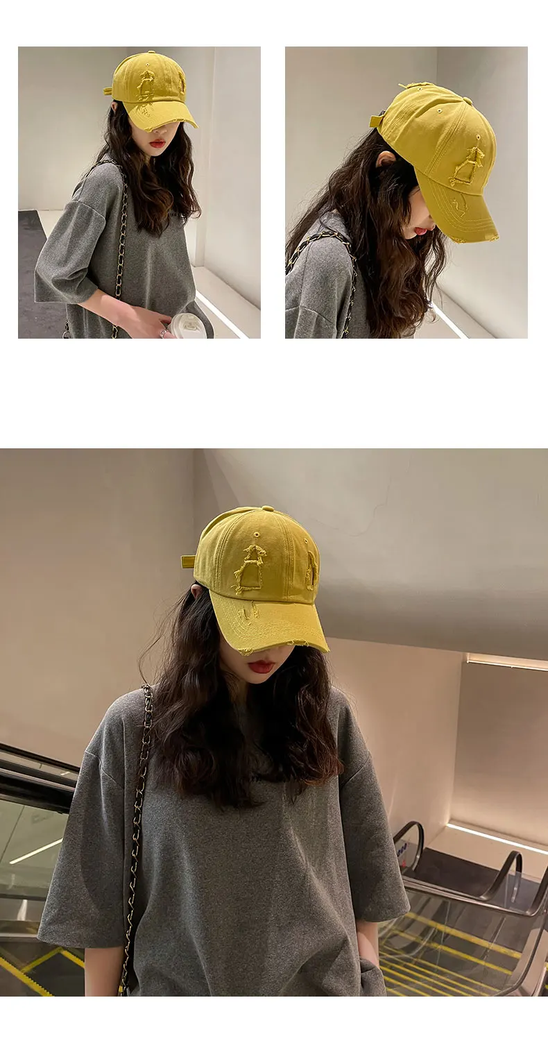 Vintage-Papa-Mütze aus gewaschener Distressed-Baumwolle, verstellbare Baseballkappe im Y2K-Stil, Polo-Trucker-Kappe, Kopfbedeckung – Detail 19
