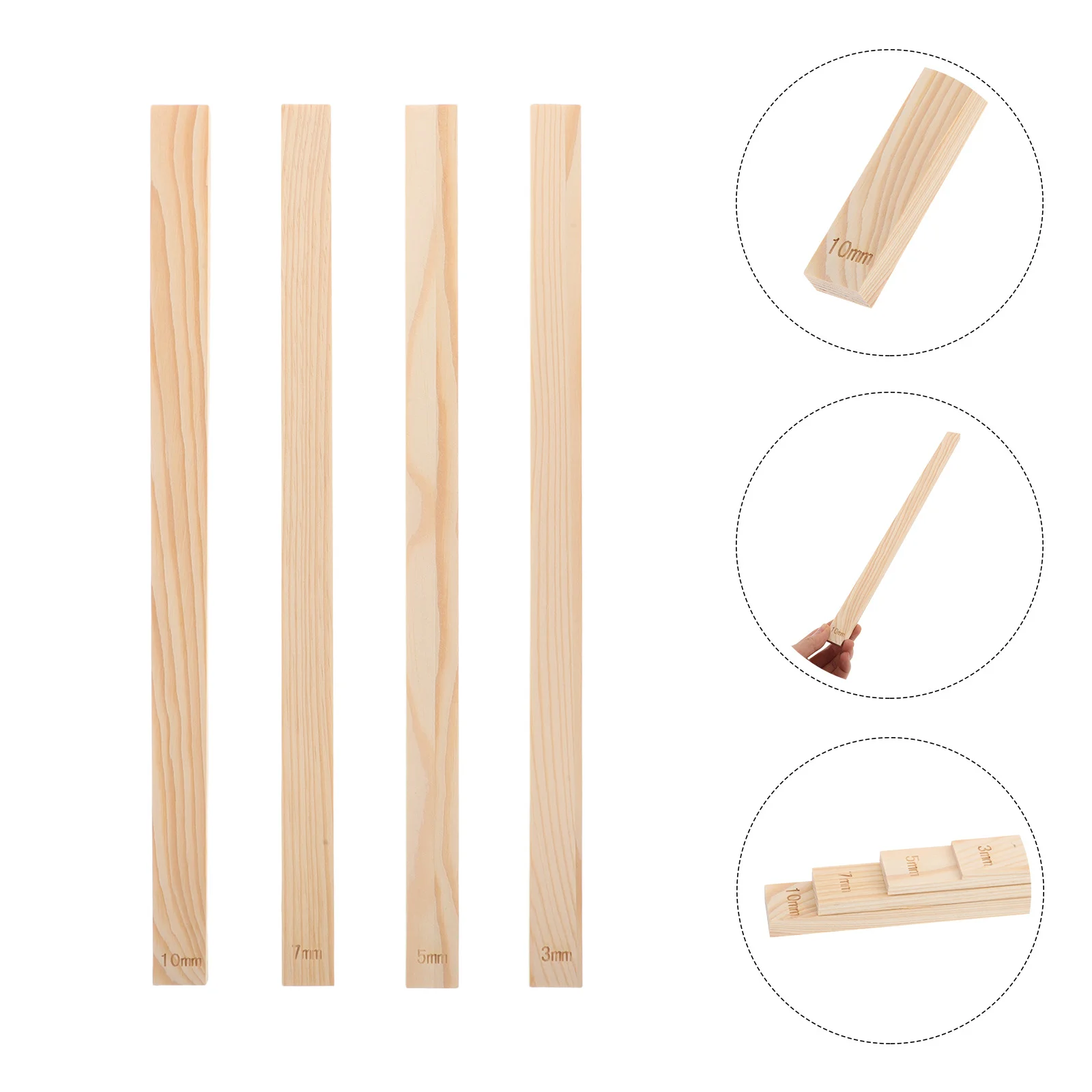 

8 Pcs Pottery Tools Ceramic Clay Rail Strips Wooden Polymer Thickness