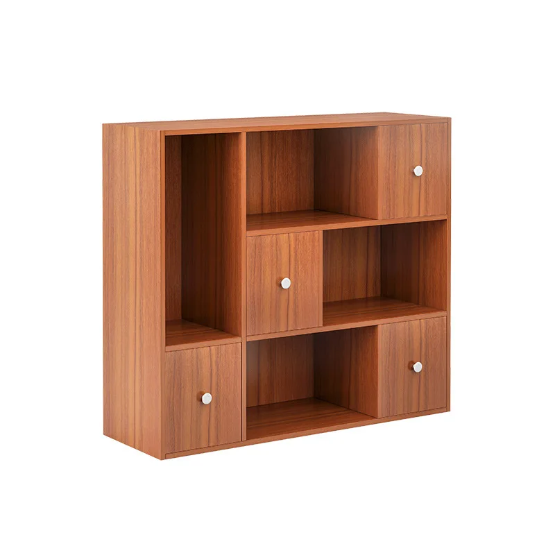 

Bookshelf floor-to-ceiling simple modern storage locker space-saving simple household shelf with door grid bookcase