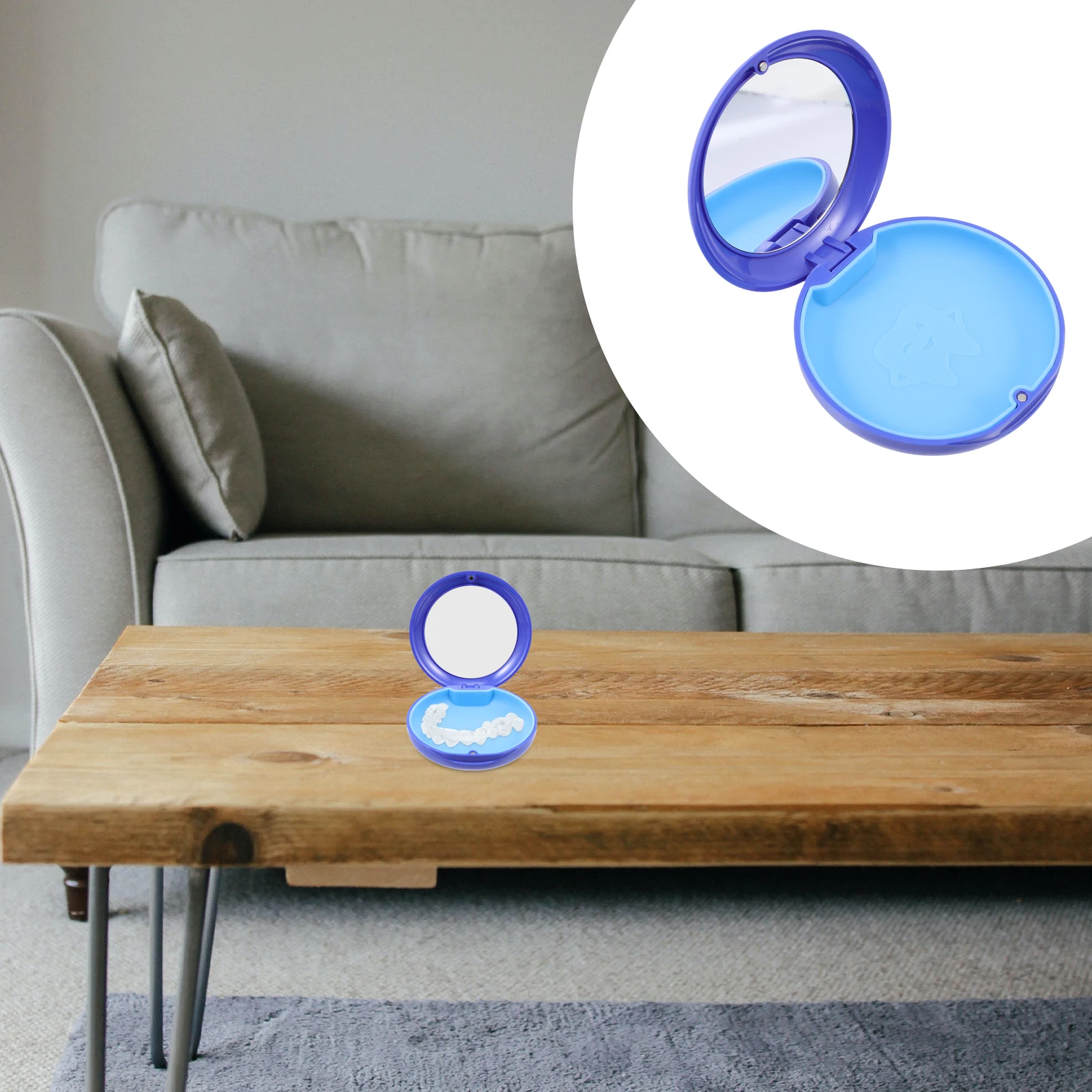 

Orthodontic Retainer Box Compact False Tooth Container Secure Fit for Retainer Mouthguard Travel Essential Denture Storage