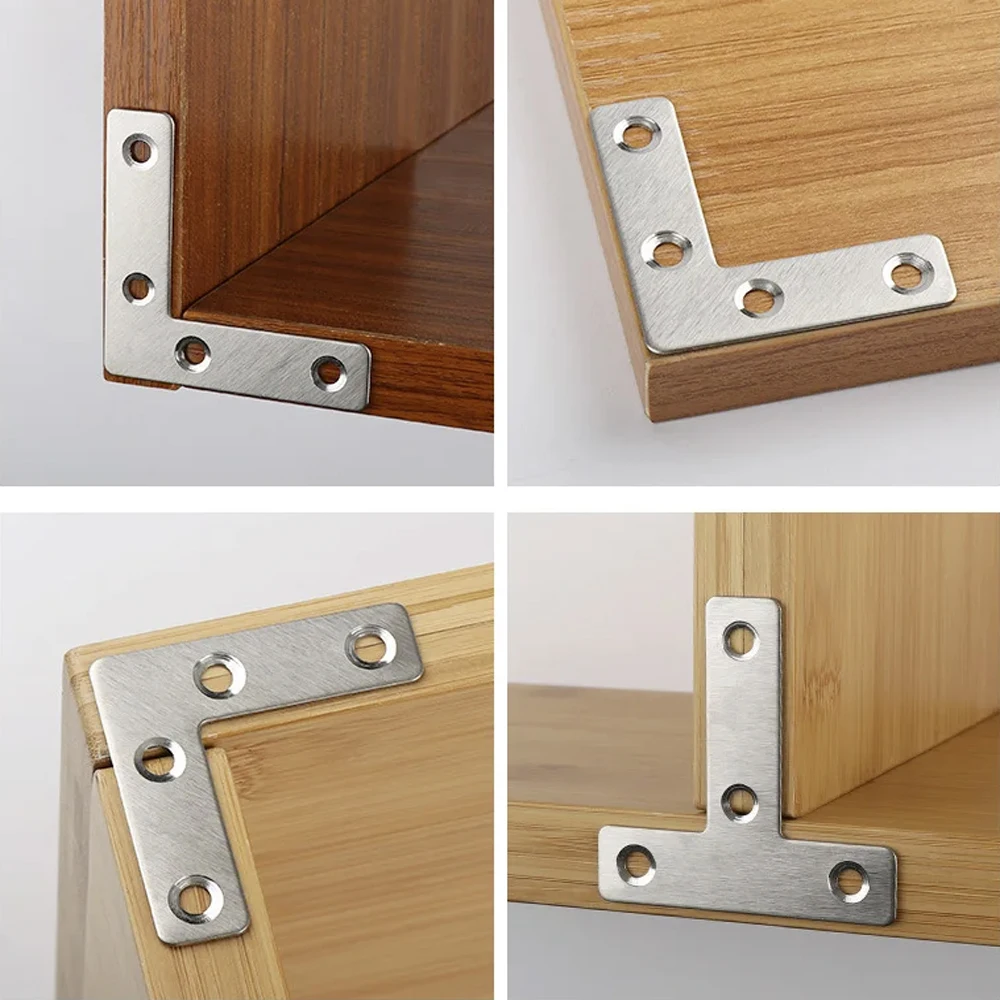 stainless steel corner bracket Bracket Extrusion plate fastener L /T 12Pcs connection plate Heavy duty flat Angle brace