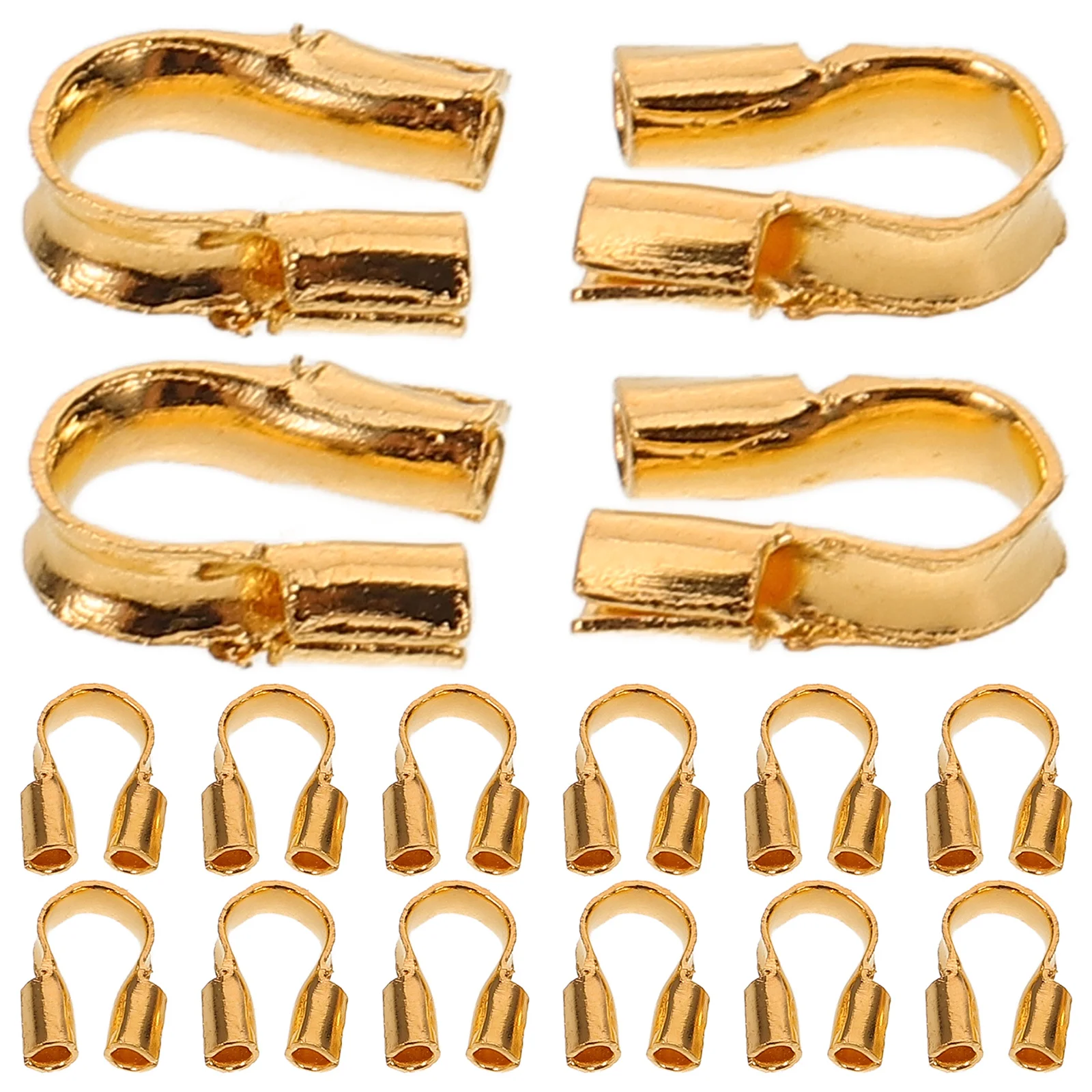 

100Pcs U Type Wire Guardian Copper Craft Connector for DIY Jewelry Making Thread Cable Protector Necklace Bracelet Earring