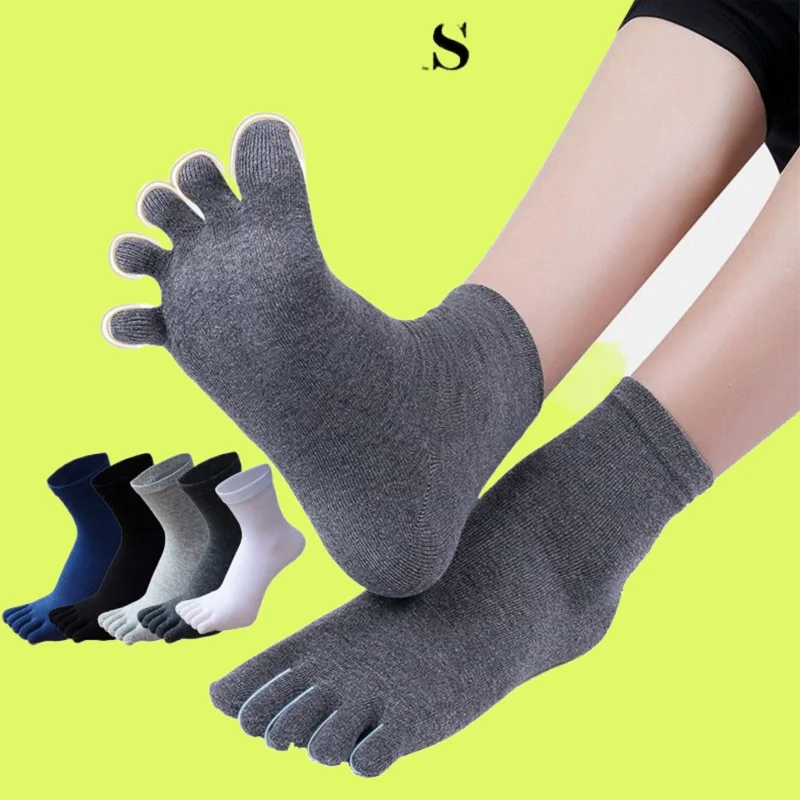 

5/10 Pairs Men's Comfortable Elastic Middle-Tube Socks Toe Business Socks Sweat-Absorbing Football Basketball Sports Socks