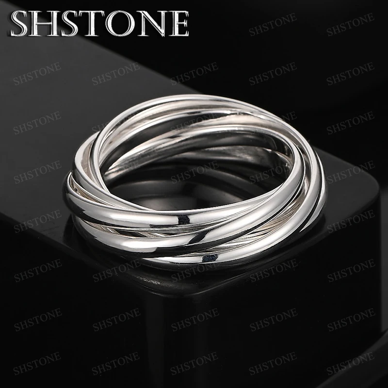 

Hot 925 Sterling Silver Five Circles Ring Women Ring Luxury Fashion Party Wedding Charm Jewelry Birthday Gift Accessories