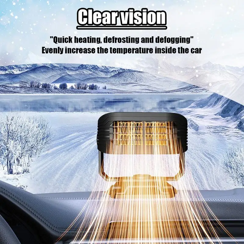 

Car Heater Portable 12V Air Heater Defogger Window Defroster Quick Heating Windscreen Heater Fan Vehicle Mounted Heater For