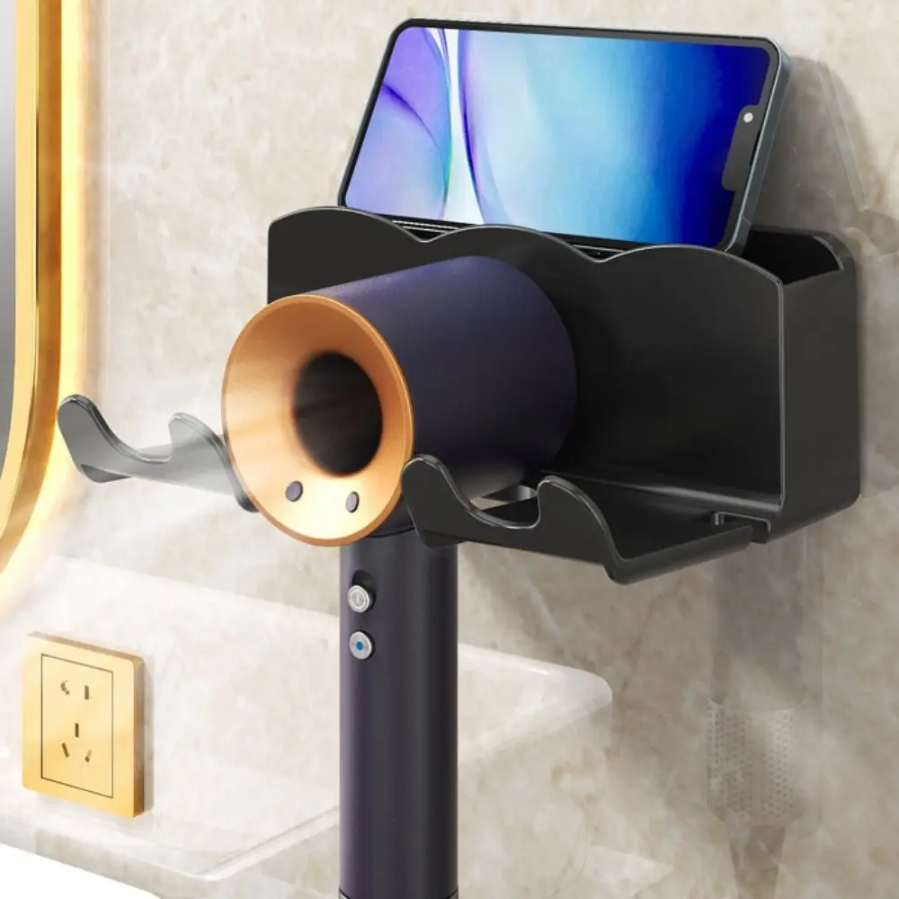 

Organizer Box Plastic Hair Dryer Holder Wall-Mounted With Free Punching Hair Dryer Rack Stylish Blower Holder Home