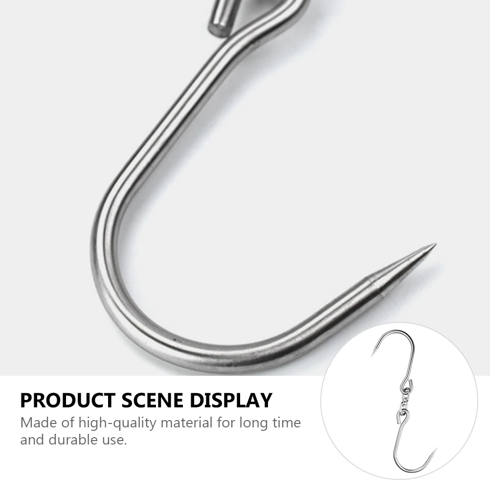 

Stainless Steel Pork Hooks Rotatable Bacon Ham Hook Multipurpose Meat Hanging Kitchen Grocery Butcher