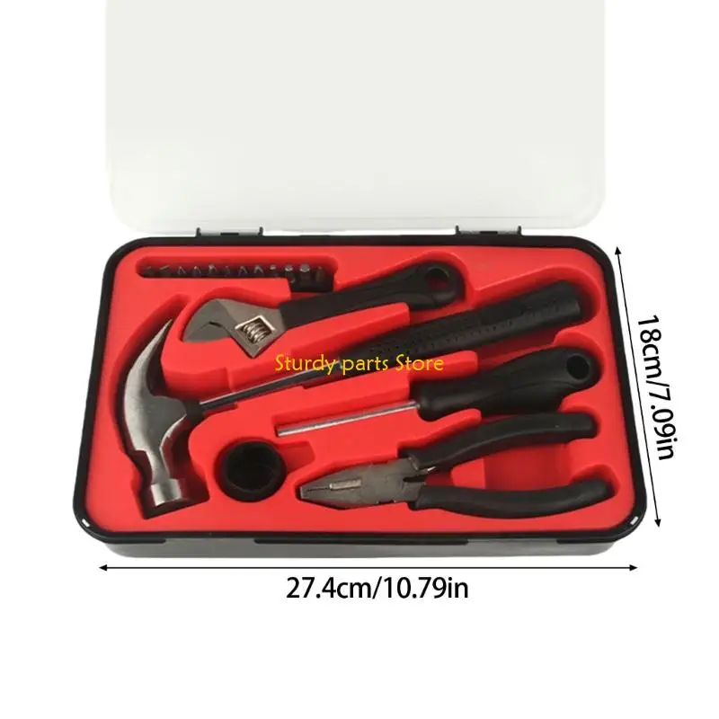 97qc 17pcs Set strumenti per riparazione della casa con set strumenti meccanico stoccaggio mane stoccaggio